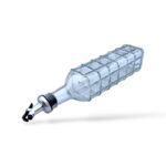 Γυάλινο μπουκάλι λαδιού 500 ml, ύψους 17 cm. Κομψό και πρακτικό για την αποθήκευση και χρήση λαδιού στην κουζίνα κλαρακης