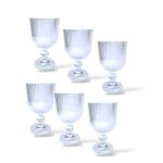 Ποτήρι Κρασιού Κολωνάτο 260ml – Σετ 6τμχ με ραβδωτό σχέδιο και ανθεκτική βάση-klarakis