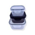 Σετ πλαστικά τάπερ 0,4L 0,8L 1,4L με αεροστεγή καπάκια -klarakis