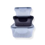 Σετ πλαστικά τάπερ 0,4L 0,8L 1,4L με αεροστεγή καπάκια -klarakis