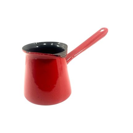 μπρίκι εμαγιέ 400ml κόκκινο για ελληνικό καφέ 10x9cm-klarakis