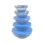 γυάλινα μπολ με καπάκι σετ 5 τεμαχίων 10-12-14-16-18cm-klarakis