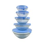 γυάλινα μπολ με καπάκι σετ 5 τεμαχίων 10-12-14-16-18cm-klarakis